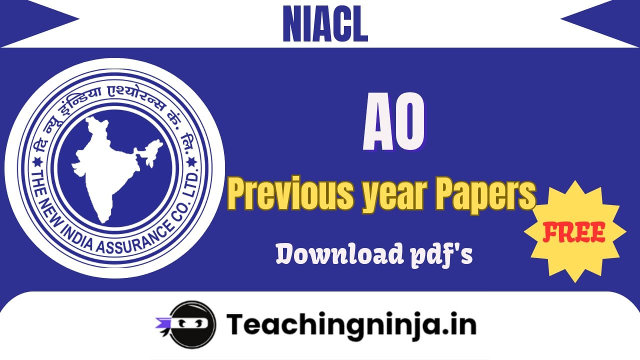 NIACL AO Previous Year Papers Pdf Download free