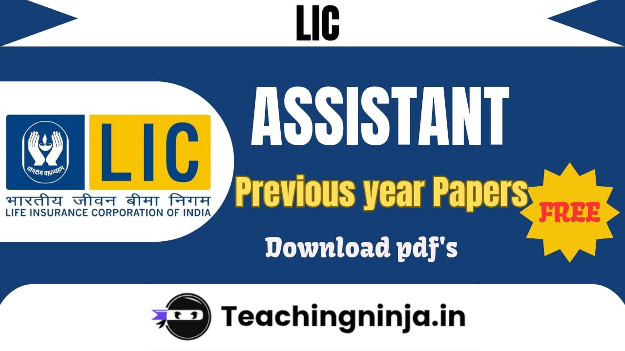 LIC Assistant 2026 Previous Papers Pdf Free