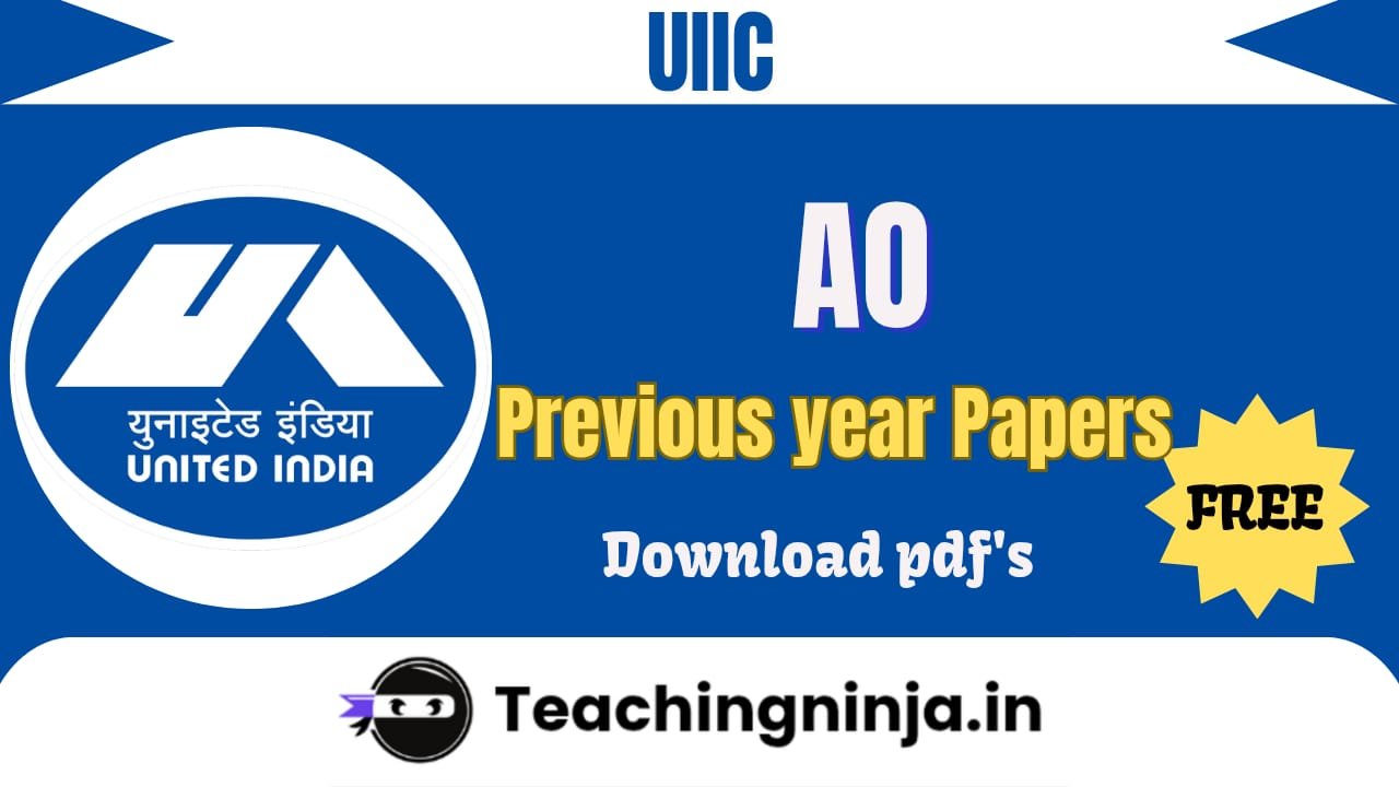 UIIC AO 2026 Previous Paper Pdf Free Download