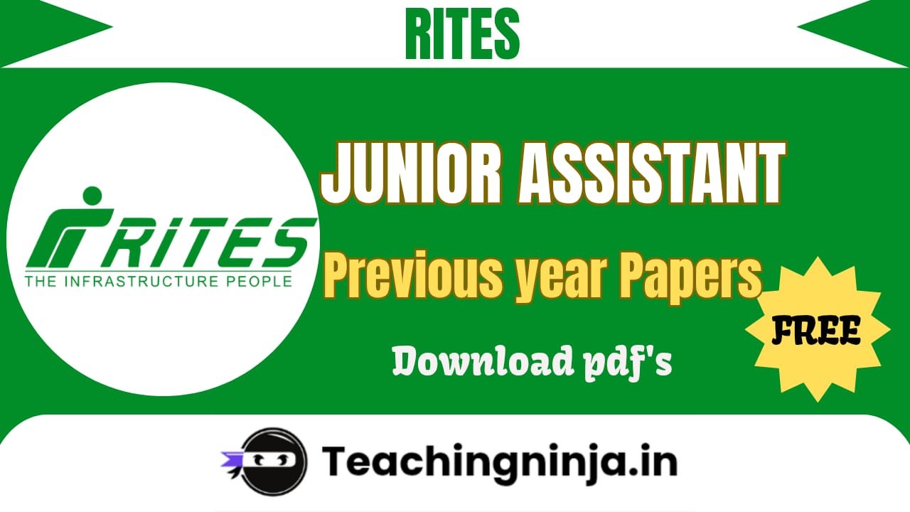 RITES Junior Assistant Previous Papers Download