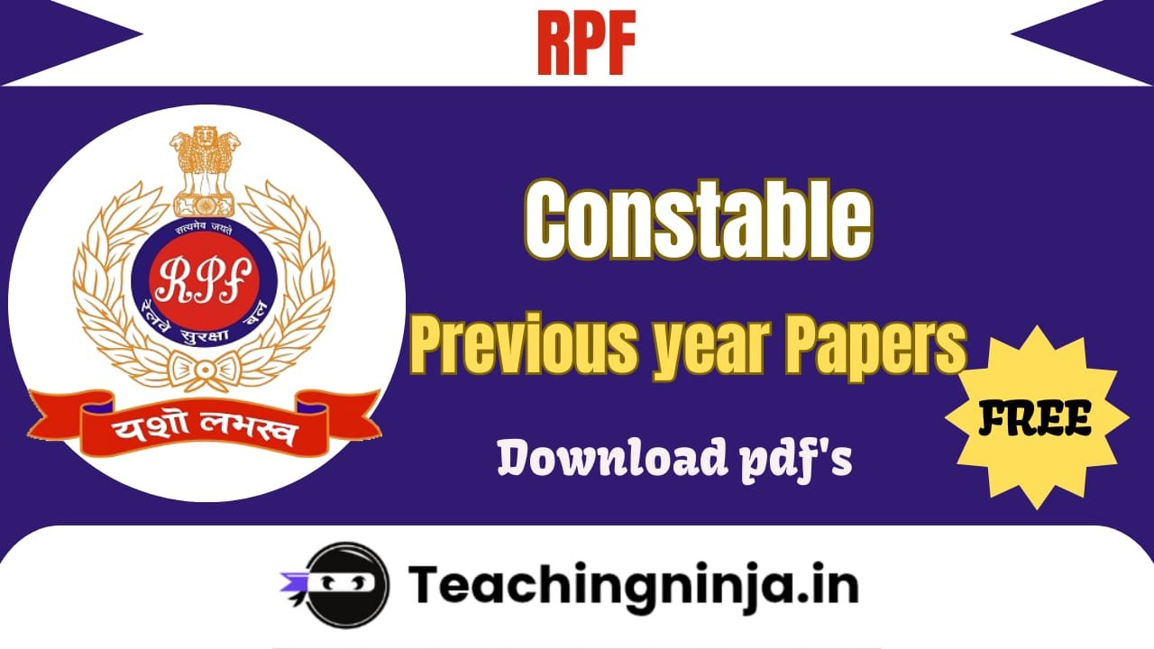 RPF Constable Previous Year Papers Pdf Download