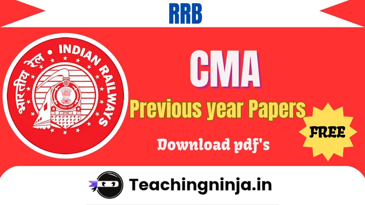 RRB CMA Previous Year Papers Pdf Free Download