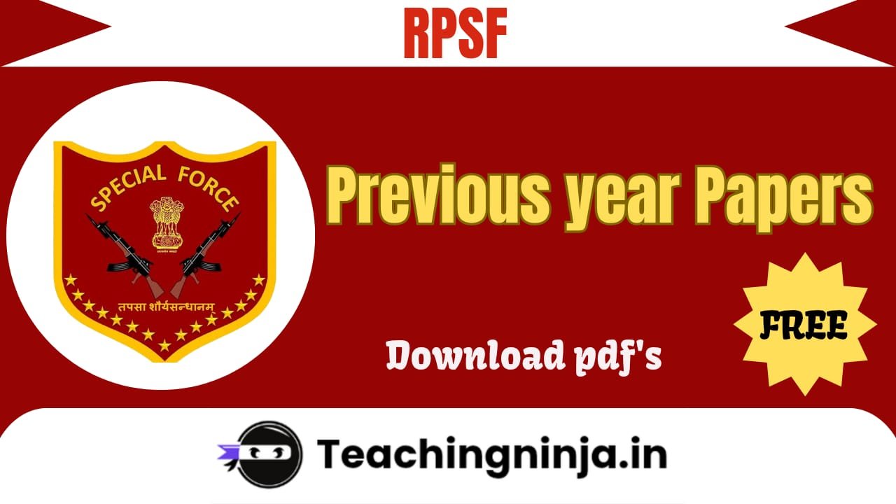 RPSF Previous Year Papers Pdf Download