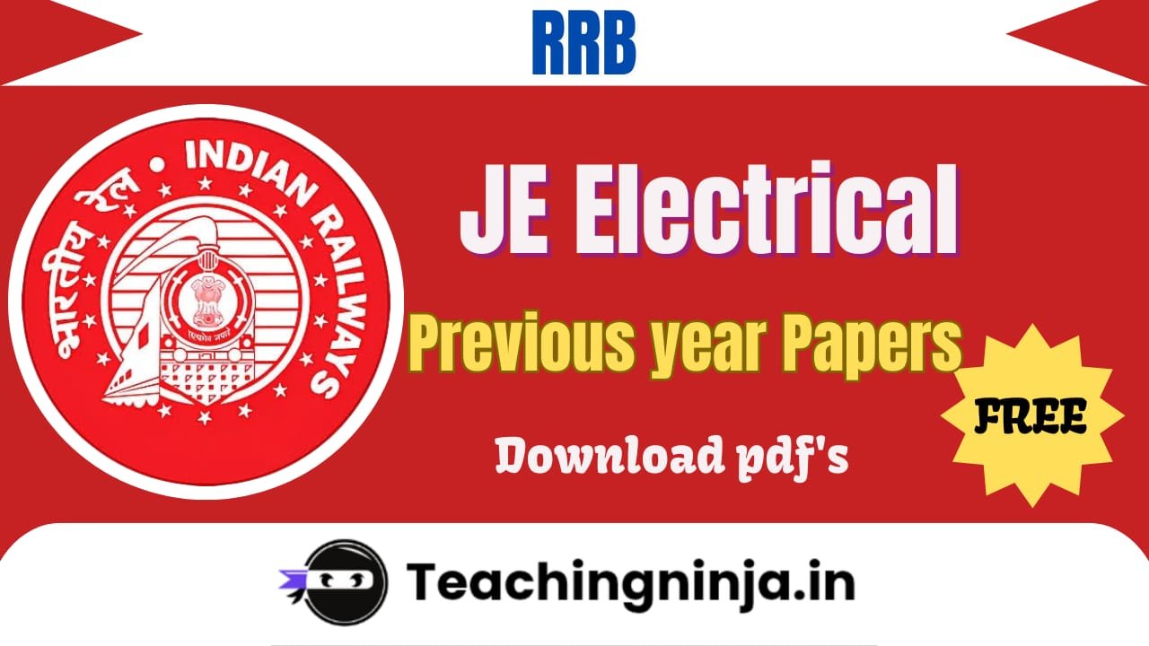 RRB JE Electrical Previous Paper Pdf Download