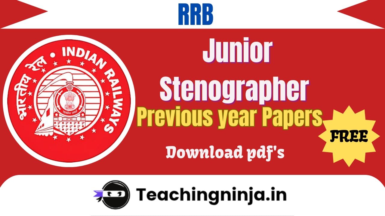 RRB Junior Stenographer Previous Papers Download