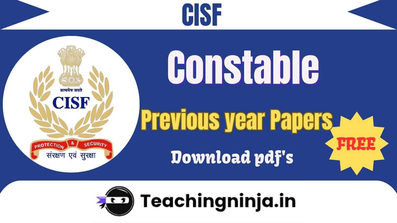 CISF Constable Previous Papers Pdf Free Download