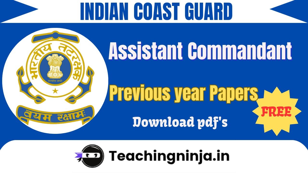 Indian Coast Guard AC 2025 Previous Papers