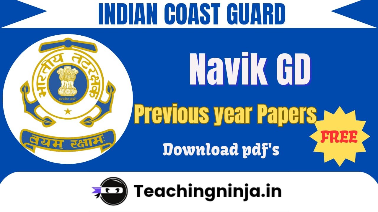 Indian Coast Guard Navik GD Previous Papers Pdf