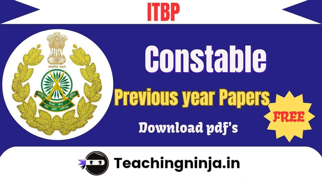 ITBP Constable 2026 Previous Year Papers Pdf