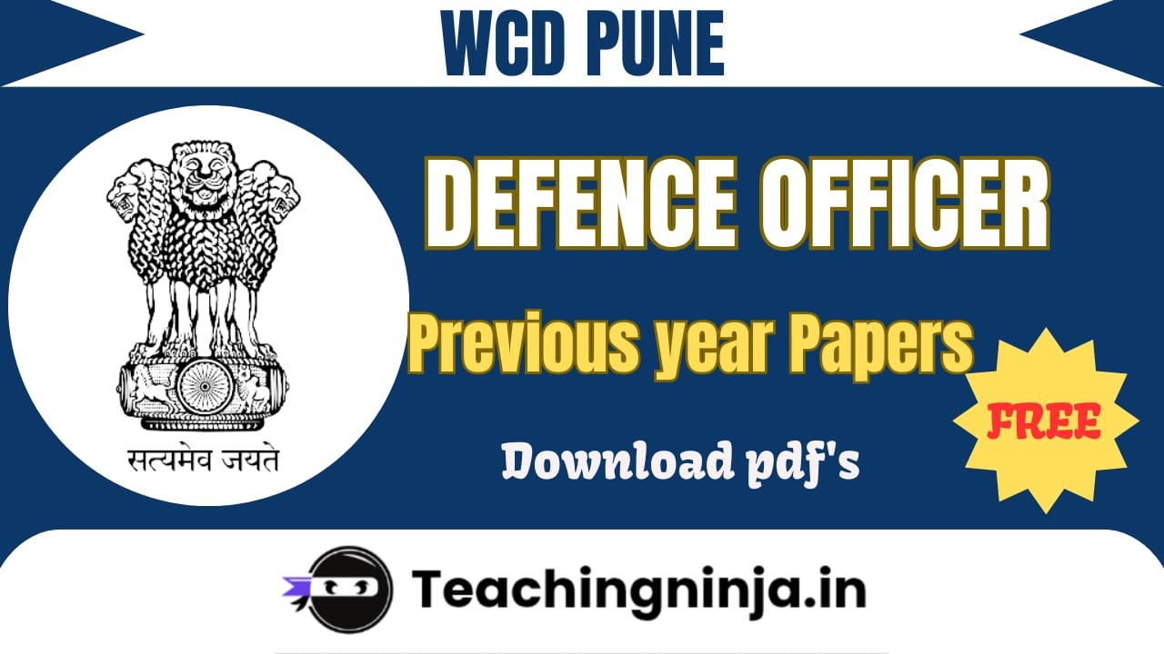 WCD Pune Defence Officer Previous Papers Pdf