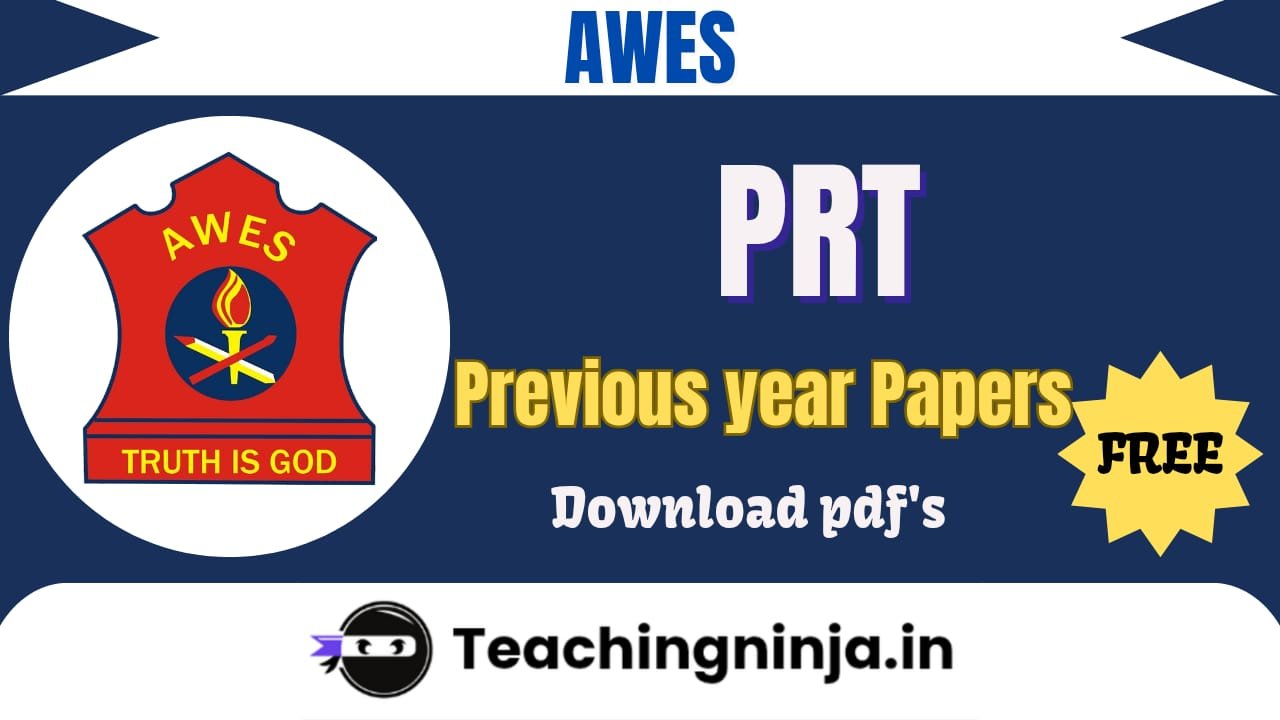AWES PRT Previous Year Papers Pdf Free Download