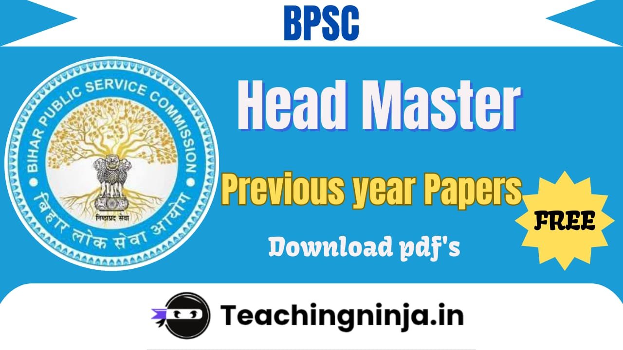 BPSC 2025 Head Master Previous Papers Pdf Free