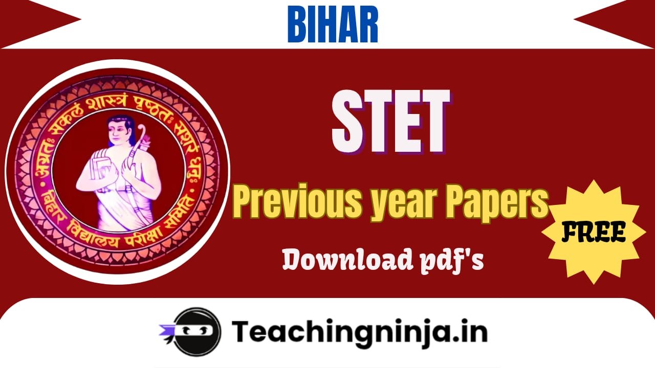 Bihar STET Previous Year Papers Pdf Free Download