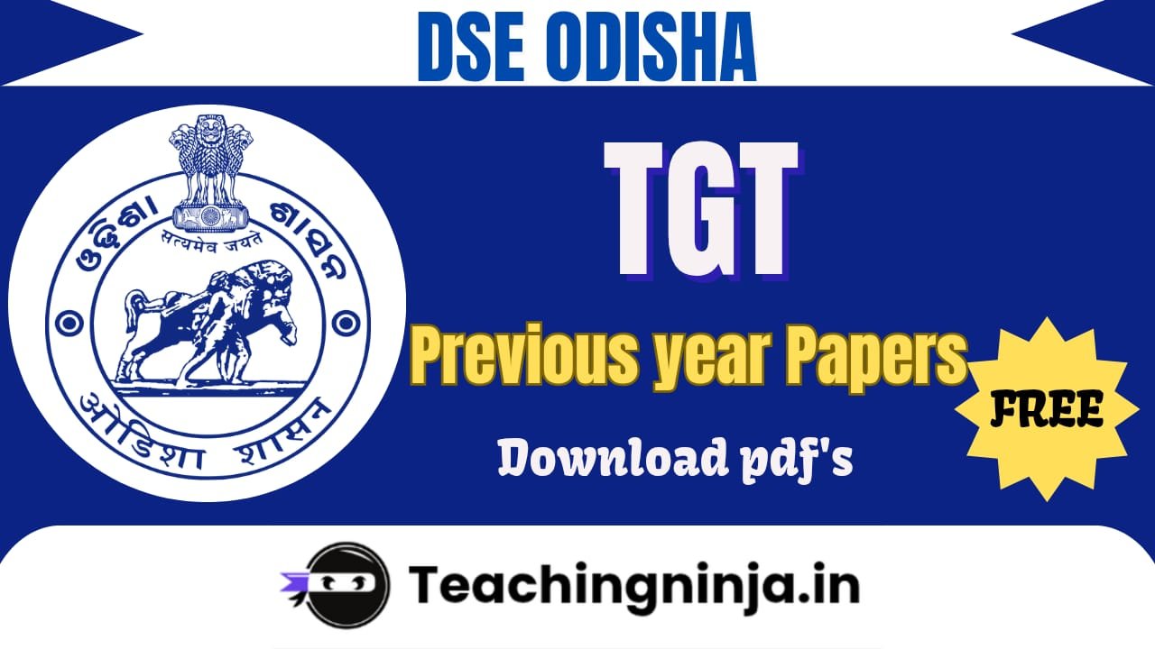 DSE Odisha TGT Previous Papers Pdf Free Download