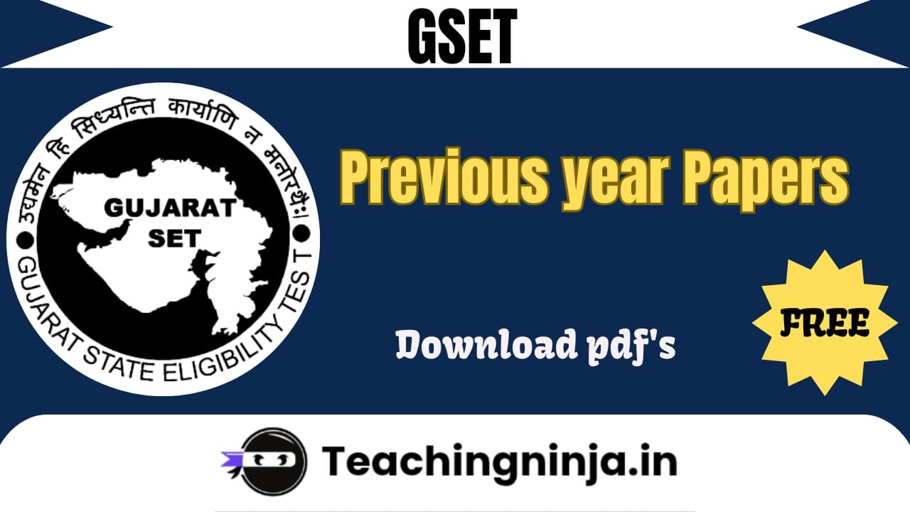 GSET 2025 Previous Papers Pdf Free Download
