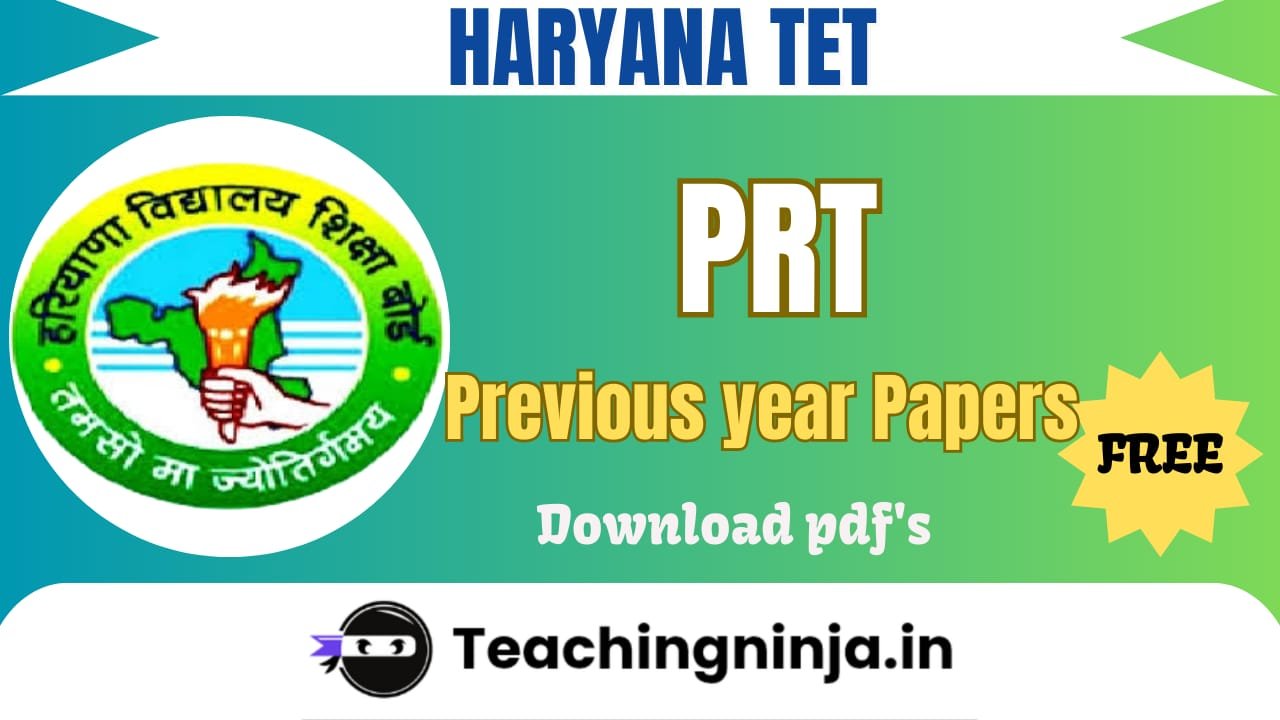 HTET PRT 2025 Previous Papers Pdf Free Download