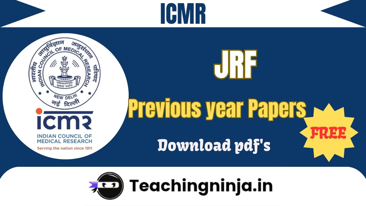 ICMR JRF 2025 Previous Papers Pdf Free Download