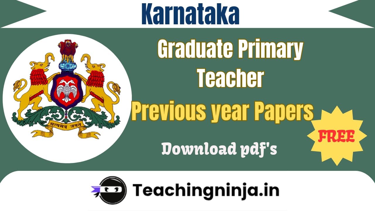 Karnataka GPT Previous Papers Pdf Free Download
