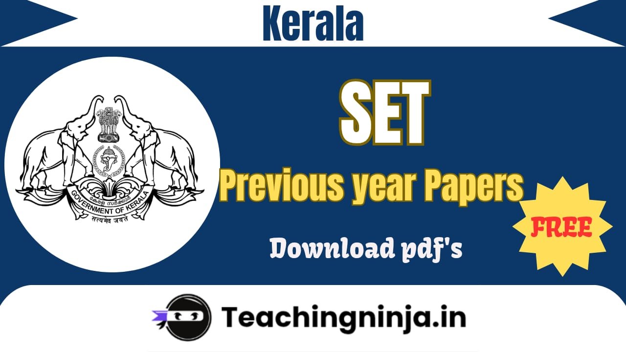 Kerala SET 2025 Previous Papers Pdf Free Download