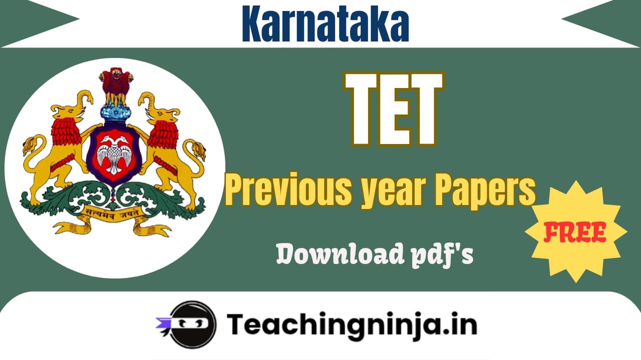 Karnataka TET 2025 Previous Papers Free Pdf Download