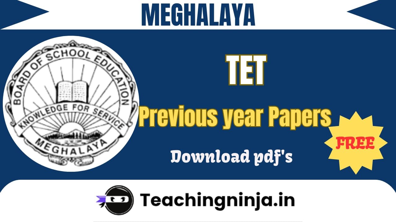 Meghalaya TET 2025 Previous Papers Pdf Download