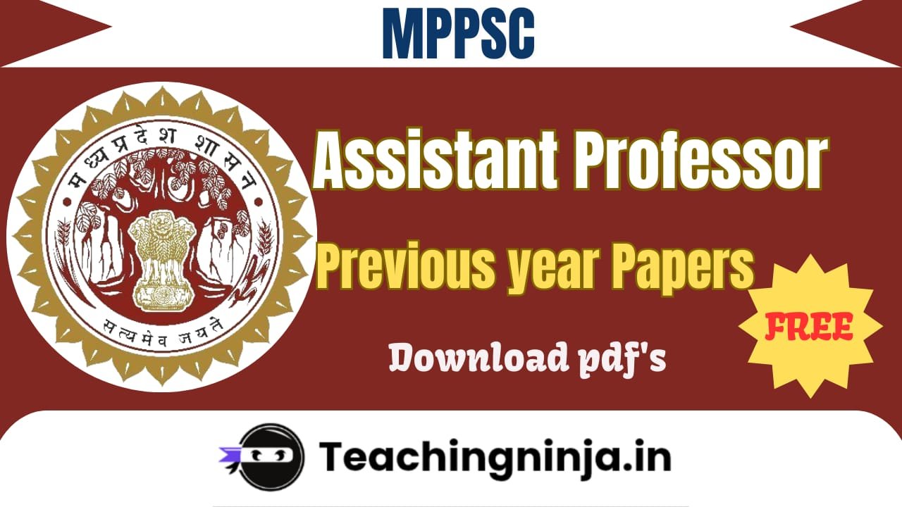 MPPSC Assistant Professor Previous Papers Pdf Free Download