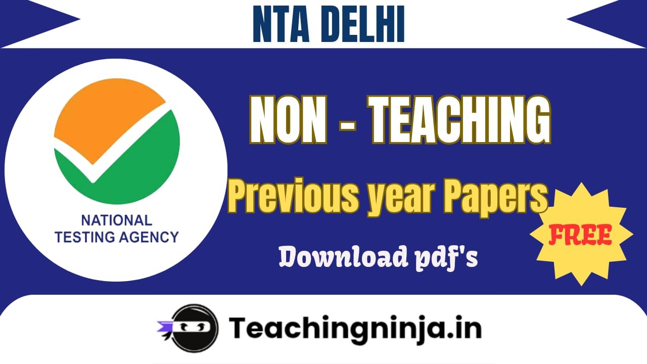 NTA DU NonTeaching Previous Papers Pdf Download