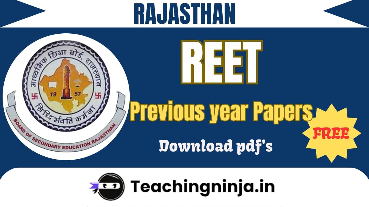 REET 2025 Previous Papers Pdf Free Download