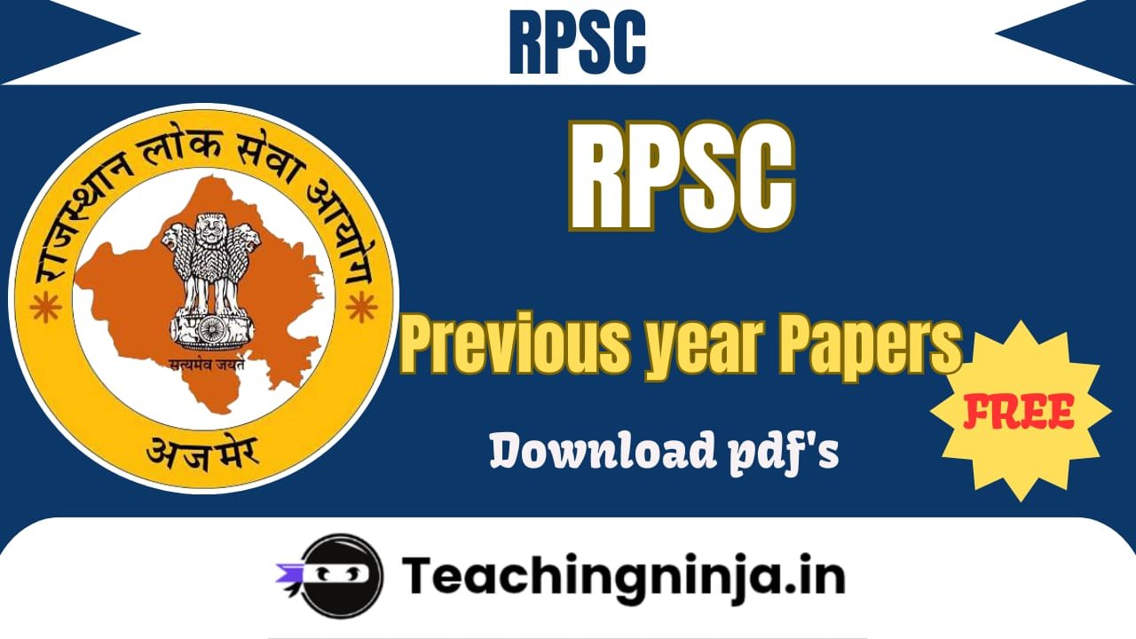 RPSC Assistant Professor Previous Papers Pdf Free
