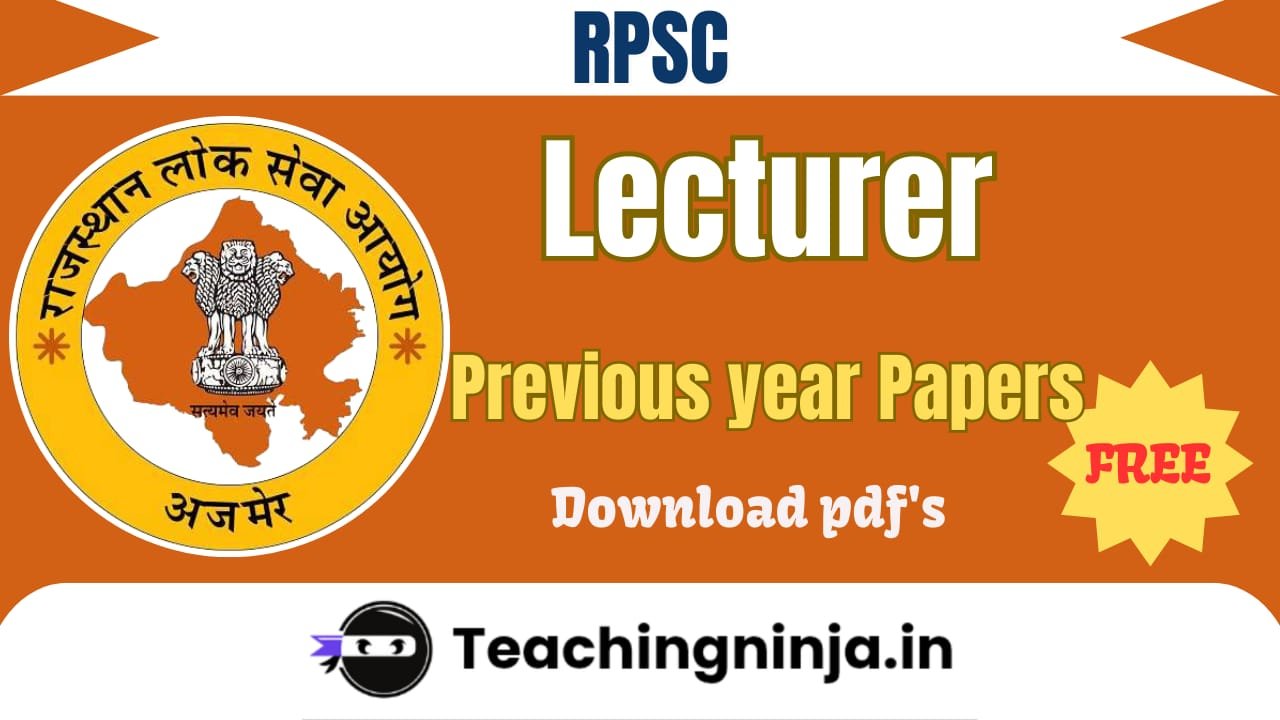 RPSC Lecturer 2025 Previous Papers Pdf Download