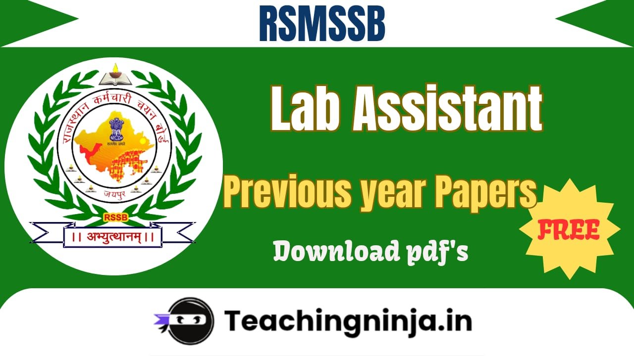 RSMSSB Lab Assistant Previous Papers Download
