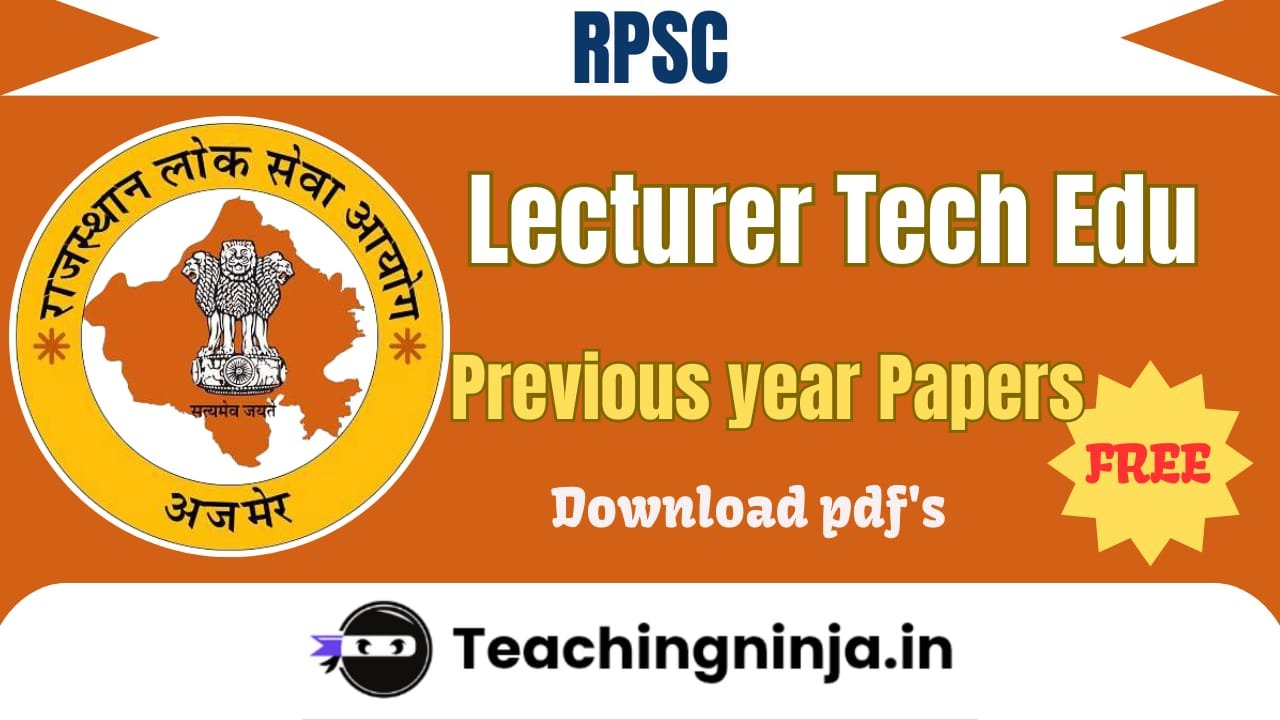 RPSC Lecturer Tech Edu Previous Papers Pdf