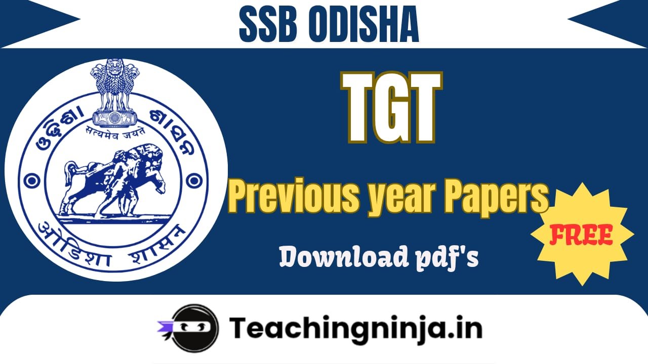 SSB Odisha TGT Previous Papers Pdf Free Download