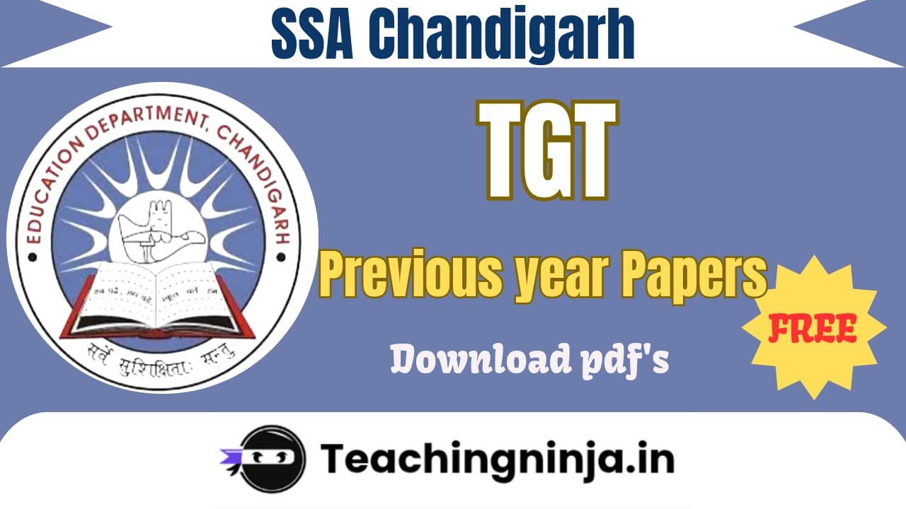 SSA Chandigarh 2025 TGT Previous Papers Pdf