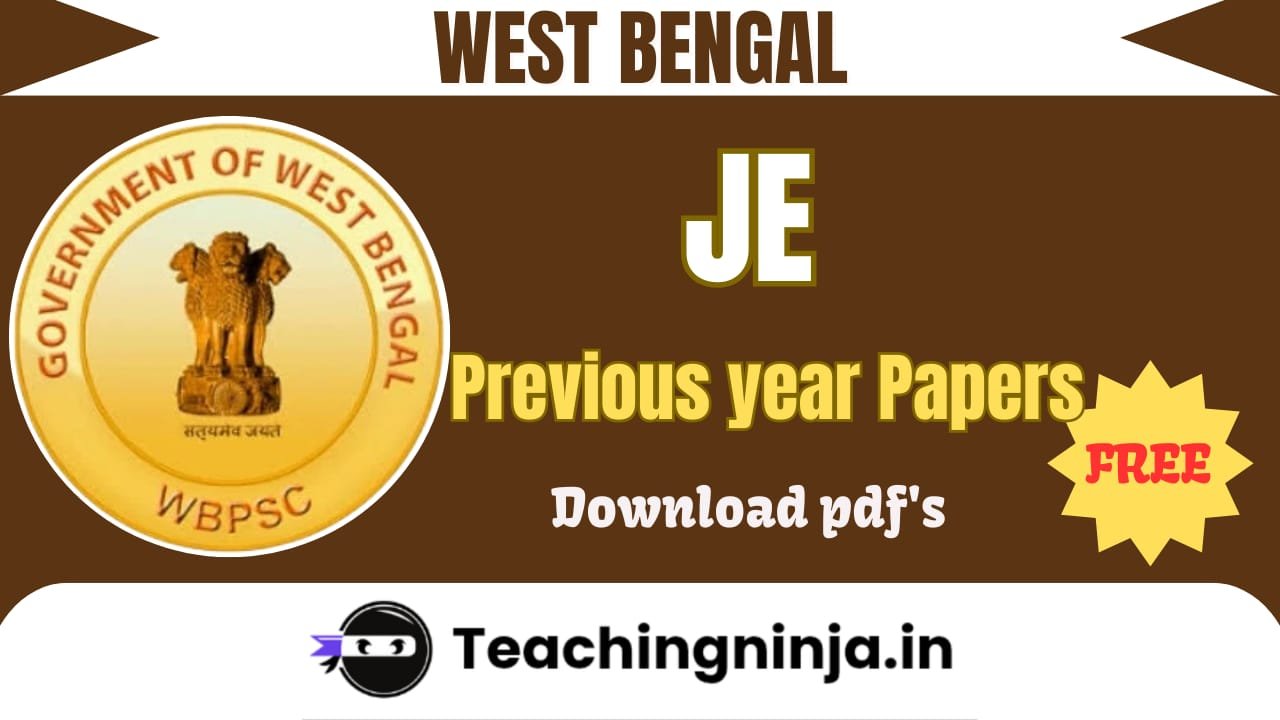 WBPSC JE 2025 Previous Papers Pdf Free Download