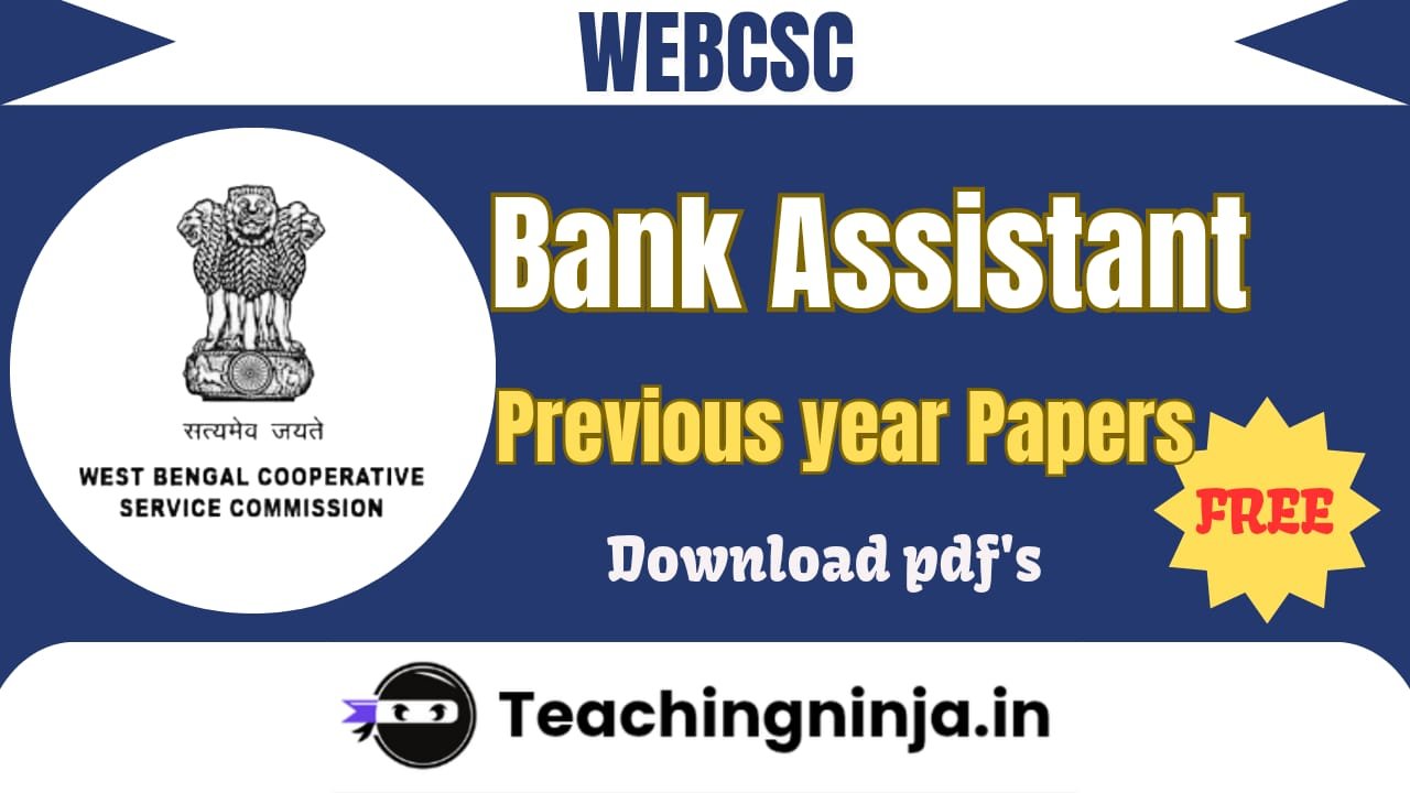 WEBCSC Bank Assistant Previous Papers Pdf Download