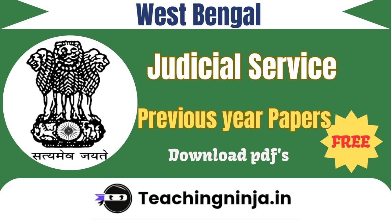 WB Judicial Service Previous Papers Pdf Download
