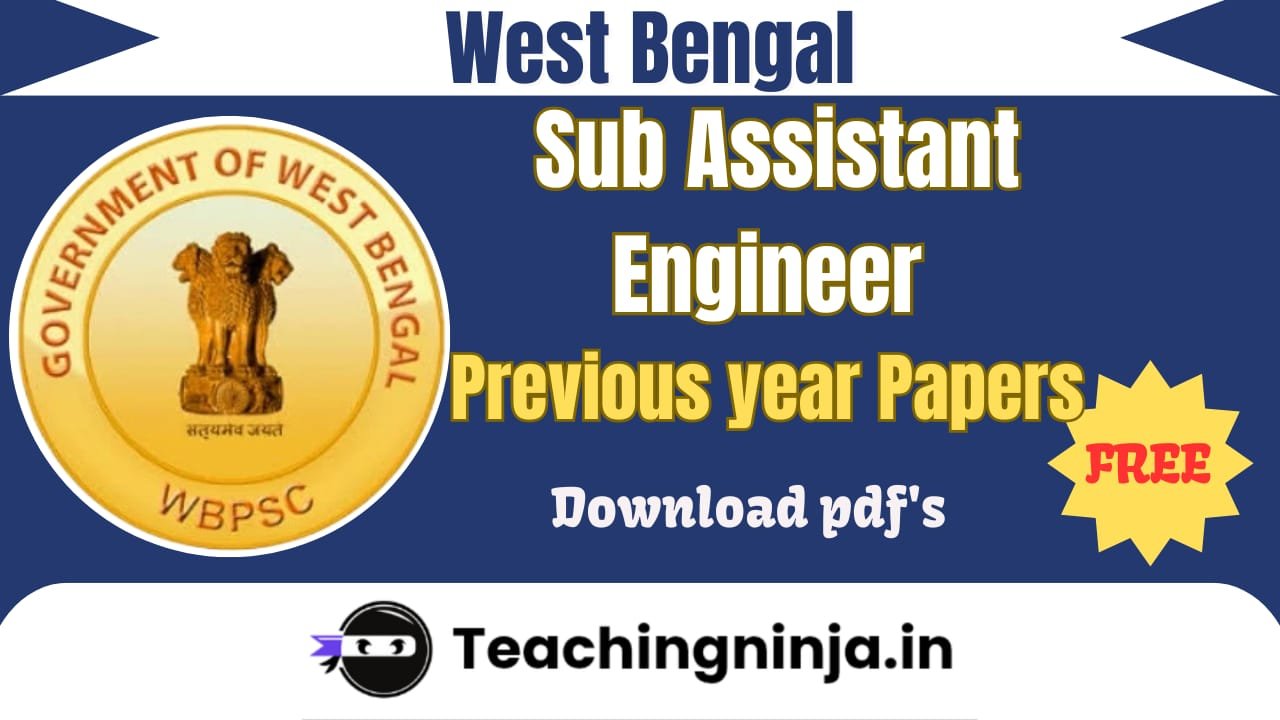 WB Sub Assistant Engineer Previous Papers Pdf Download