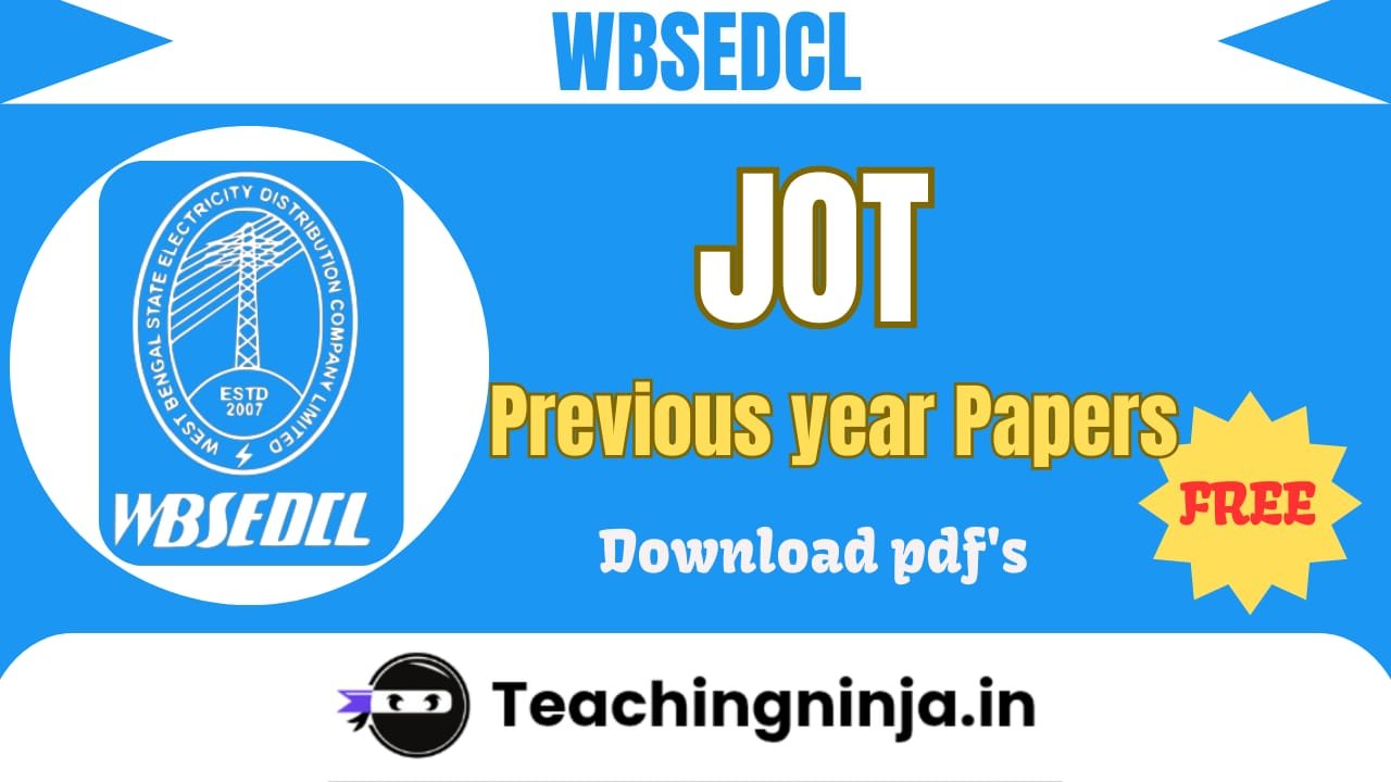 WBSEDCL JOT Previous Papers Pdf Free Download