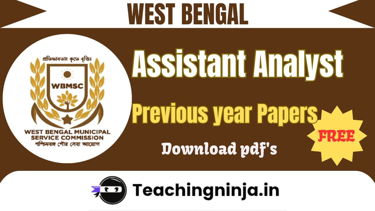 WBMSC Assistant Analyst Previous Papers Pdf