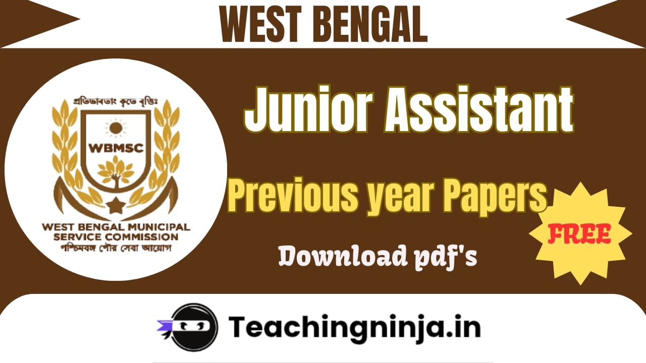 WBMSC Junior Assistant Previous Papers Pdf Download