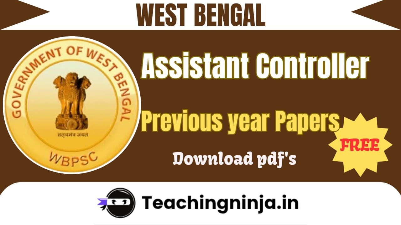 WBPSC Assistant Controller Previous Papers Pdf Download