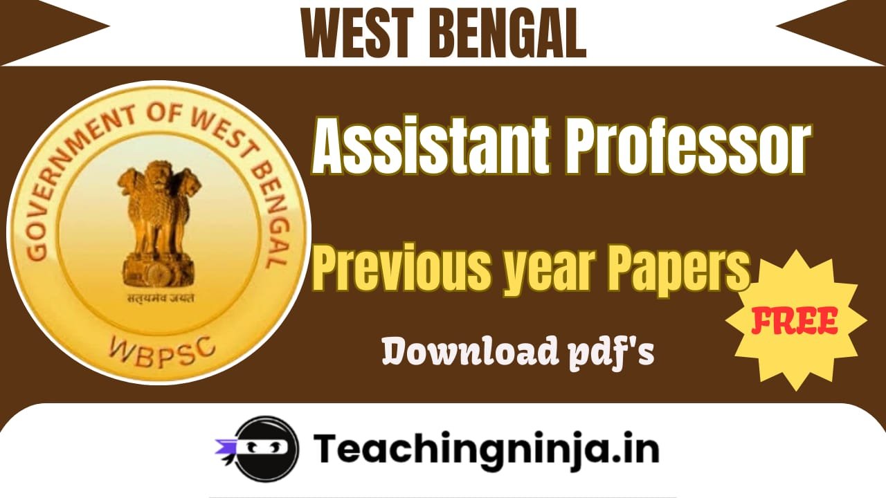 WBPSC Assistant Professor Previous Papers Pdf Download