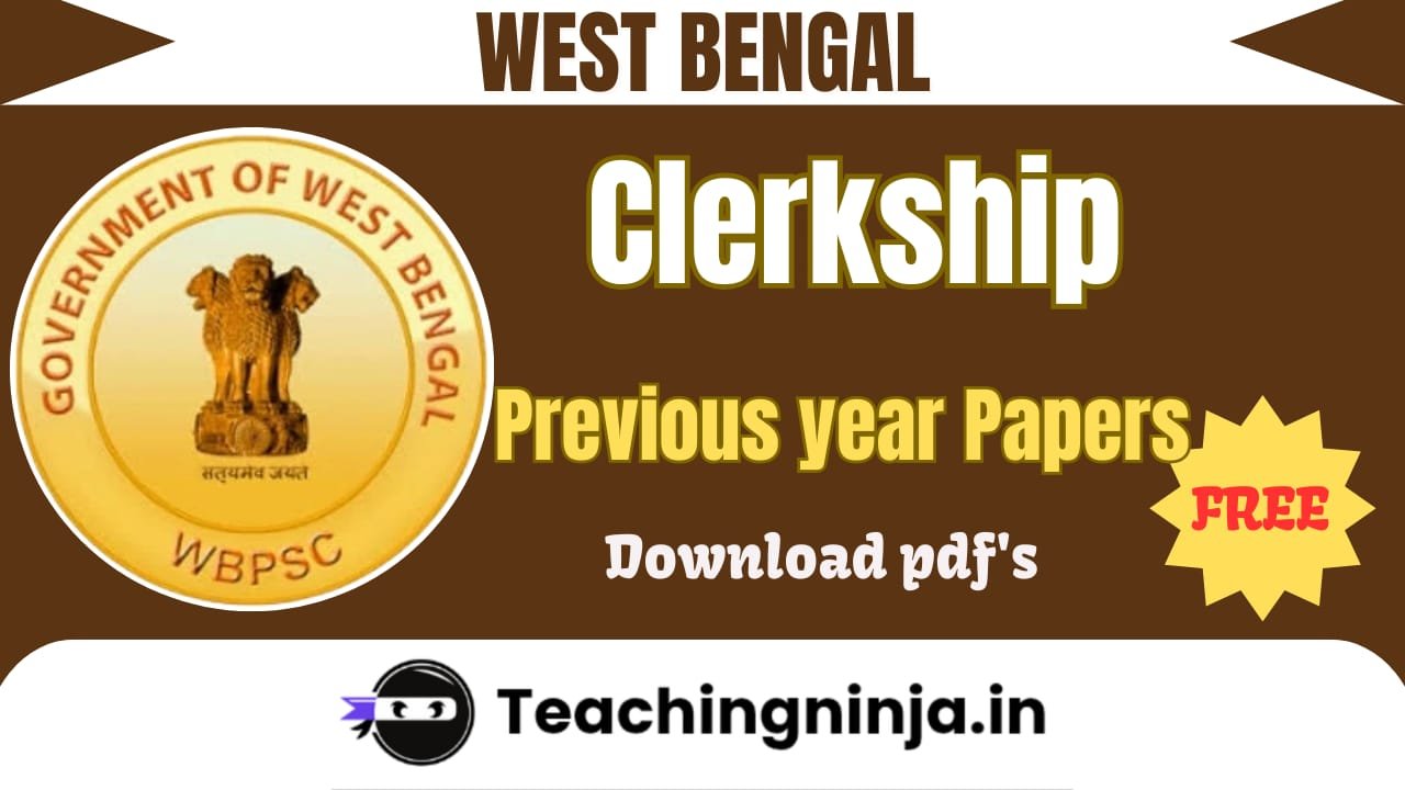 WBPSC Clerkship Previous Question Papers Pdf Free Download