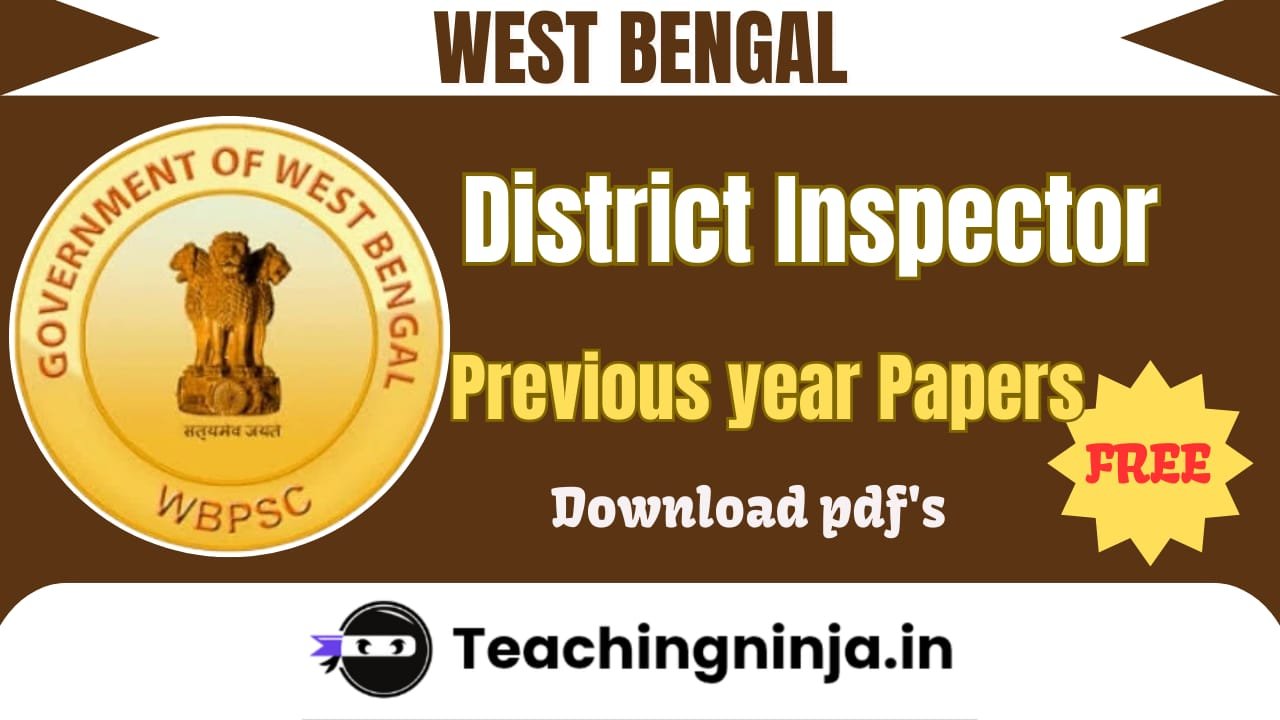 WBPSC District Inspector Previous Papers Pdf Download