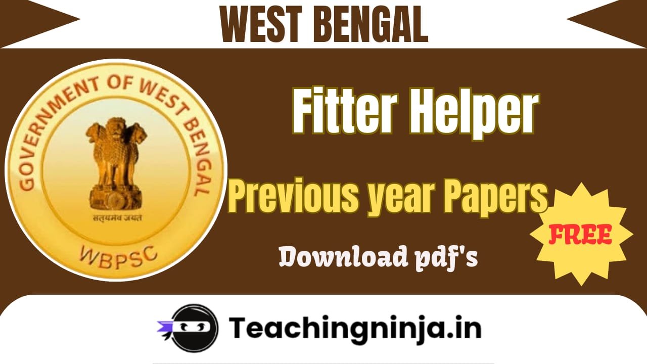 WBPSC Fitter Helper Previous Papers Pdf Free Download