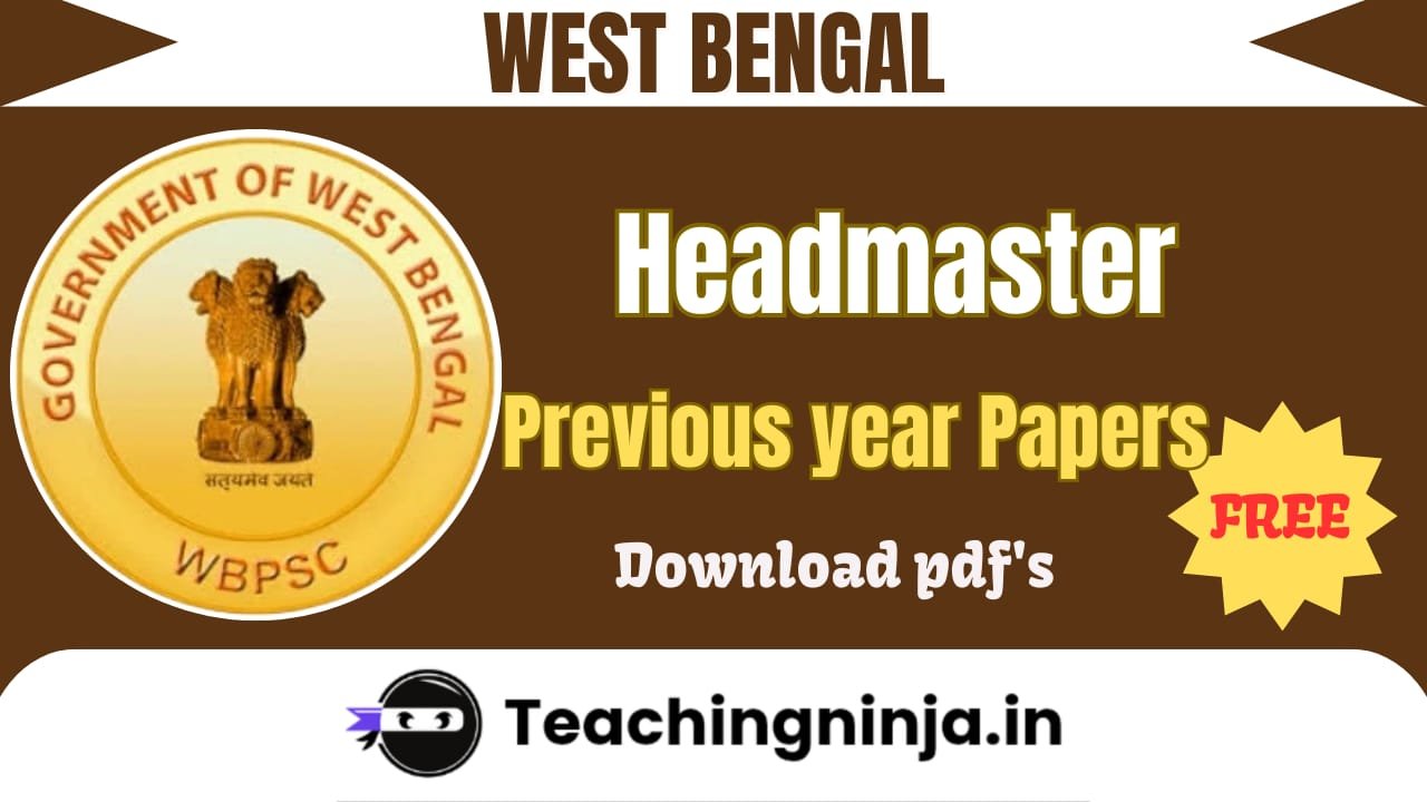 WBPSC Headmaster Previous Papers Pdf Free Download