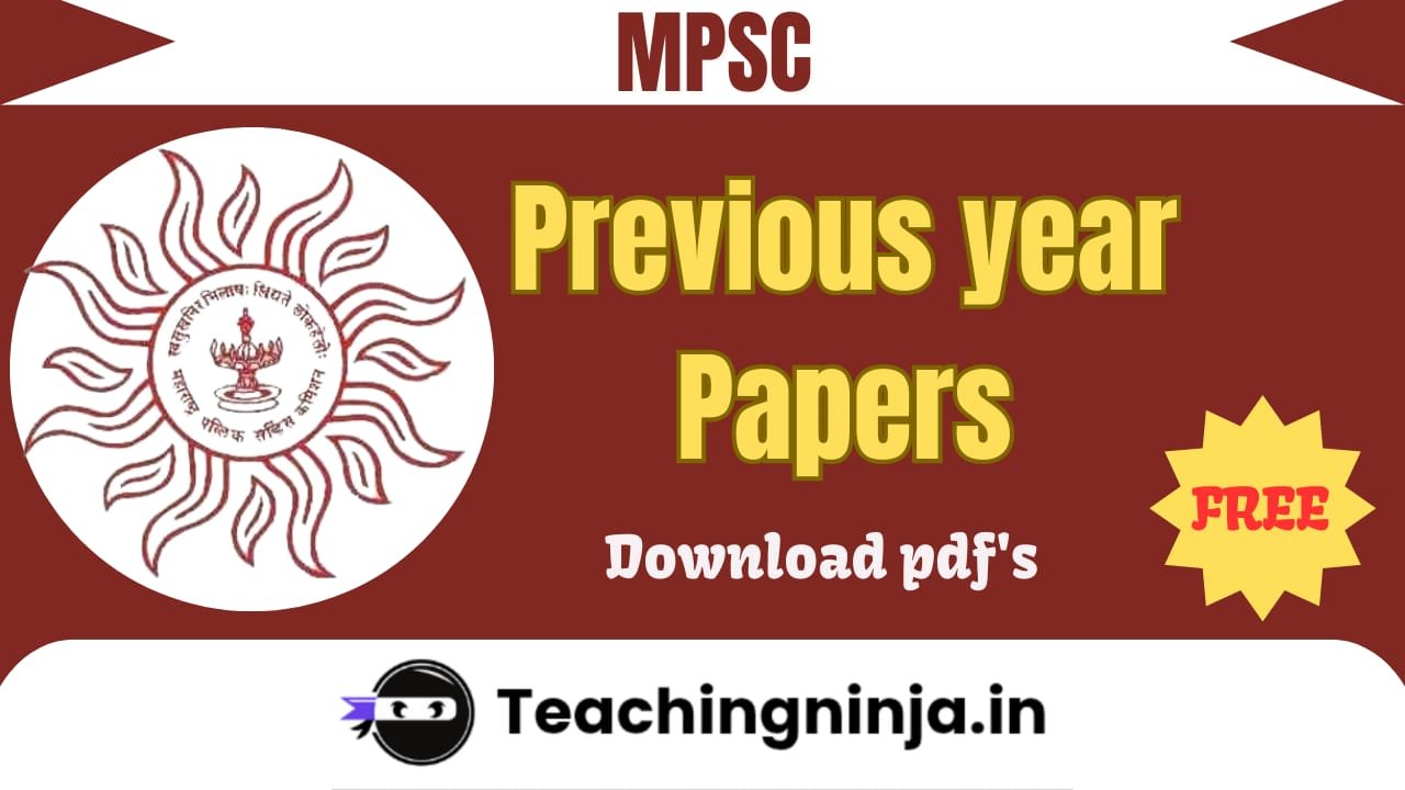 MPSC 2025 Previous Papers Pdf Free Download