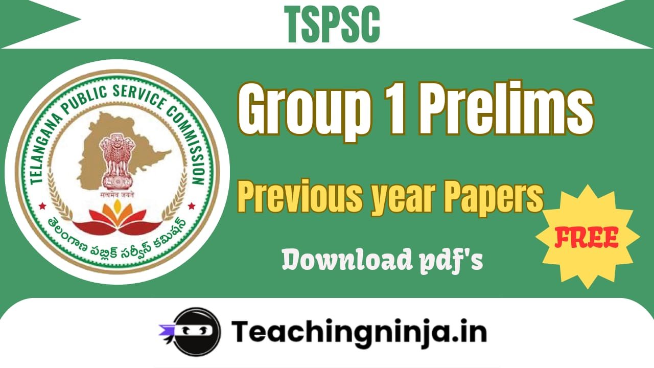 TSPSC Group 1 Prelims Previous Papers Pdf Download