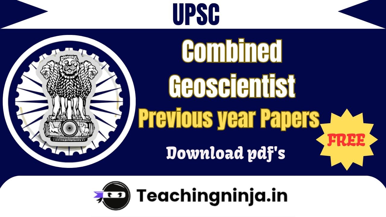 UPSC Combined Geoscientist Previous Papers Pdf Download
